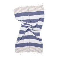 Serviette Zoe Beige/Marine